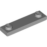 Plate 1X4, W/ 2 Knobs, No. 2 - Medium Stone Grey