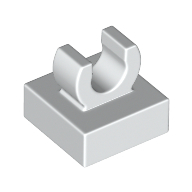 Plate 1X1 W. Up Right Holder - White