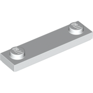 Plate 1X4, W/ 2 Knobs, No. 2 - White