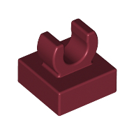 Plate 1X1 W. Up Right Holder - Dark Red