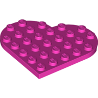 Plate 6X6, Heart, No.1 - Bright Purple