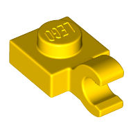 Plate 1X1 W/Holder Vertical - Bright Yellow