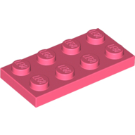Plate 2X4 - Vibrant Coral