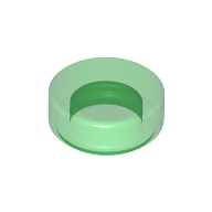 Flat Tile 1X1, Round - Transparent Green