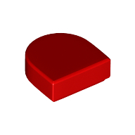 Flat Tile 1X1, 1/2 Circle - Bright Red
