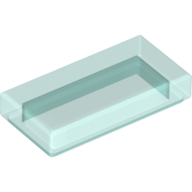 Flat Tile 1X2 - Transparent Light Blue