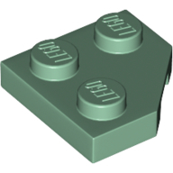 Plate 2X2, Corner, 45 Deg. - Sand Green