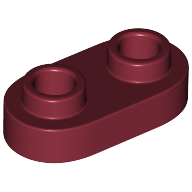 Plate 1X2, Rounded, No. 1 - Dark Red