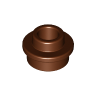 Pl.Round 1X1 W. Throughg. Hole - Reddish Brown