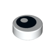 Flat Tile 1X1 - Round No. 8 - White