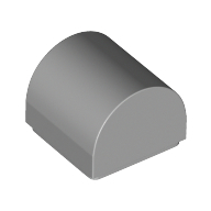 Plate 1X1X2/3, Outside Bow - Medium Stone Grey