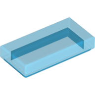 Flat Tile 1X2 - Transparent Blue