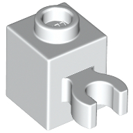 Brick 1X1 W/Holder, H0Rizontal - White