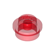 Plate 1X1 Round - Transparent Red