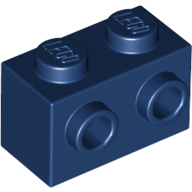 Brick 1X2 W. 2 Knobs - Earth Blue