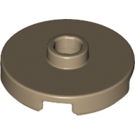 Plate Round W. 1 Knob - Sand Yellow