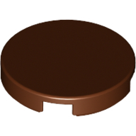 Flat Tile 2X2, Round - Reddish Brown