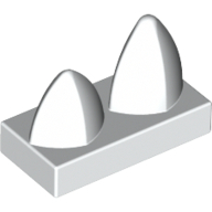 Plate 1X2 W.2 Vertical Teeth - White