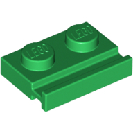 Plate 1X2 With Slide - Dark Green