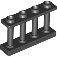 Fence 1X4X2 W. 4 Knobs - Black