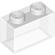 Brick 1X2 W/O Pin - Transparent