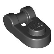 Plate 1X1 Round W/3.2 Shaft - Black
