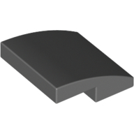 Plate W. Bow  2X2X2/3 - Dark Stone Grey