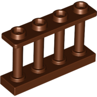 Fence 1X4X2 W. 4 Knobs - Reddish Brown