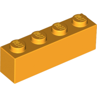 Brick 1X4 - Flame Yellowish Orange