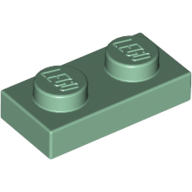 Plate 1X2 - Sand Green