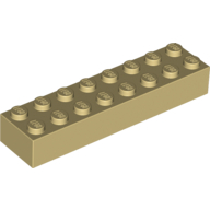 Brick 2X8 - Brick Yellow