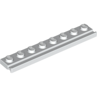 Plate 1X8 With Rail - White
