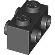 Brick 1X2 W. Four Knobs - Black
