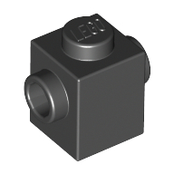 Brick 1X1 W. 2 Knobs - Black
