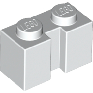 Brick 1X2 W. Groove - White