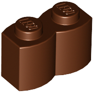Palisade Brick 1X2 - Reddish Brown