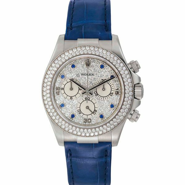 Rolex 116589 - Daytona White Gold Double Row Strap Black