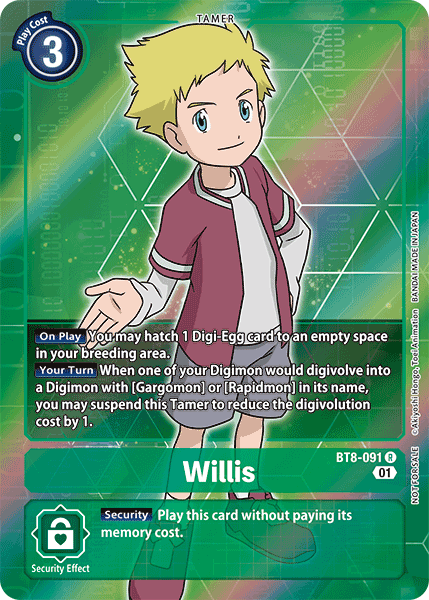 Willis (Box Topper) - BT8-091 - R - Alternate Art