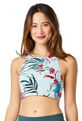 Carve Designs - Sanitas Reversible Swimsuit Top - Womens - SEA GLASS BOTANICAL/EDEN