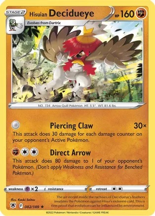 Hisuian Decidueye - 082/189 - Holo Rare