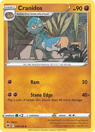 Cranidos - 076/189 - Uncommon - Reverse Holo