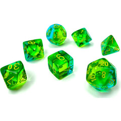 Chessex Dice Set: Gemini Translucent - Green-Teal w/Yellow - CHX26466