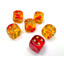 Chessex 16mm d6 Set: Gemini Translucent - Red-Yellow w/Gold - CHX26668