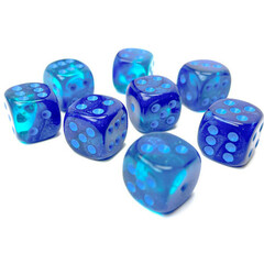 Chessex 12mm d6 Set: Gemini Luminary - Blue-Blue w/Light Blue - CHX26863