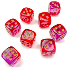 Chessex 12mm d6 Set: Gemini Translucent - Red-Violet w/Gold - CHX26867