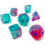 Polyhedral 7-Dice Set CHX26464 - Gemini Gel Green-Pink/Blue Luminary