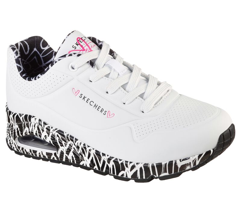Skechers x JGoldcrown: Uno - Loving Love - White/Black