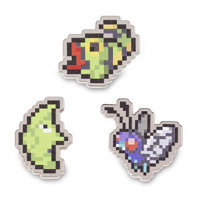 Caterpie, Metapod & Butterfree Pokémon Pixel Pins (3-Pack)