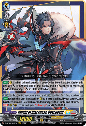 Knight of Blackness, Obscudeid - D-BT05/017EN - RRR