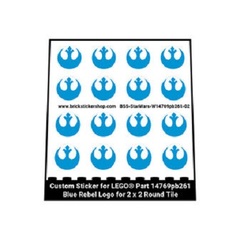 Stickers for Part 14769pb261 - Blue Rebel Logo for 2 x 2 Round Tile